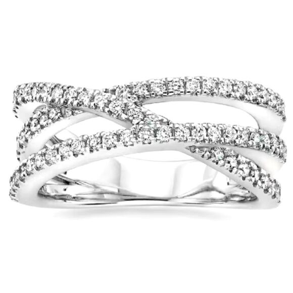 925 Sterling Silver Cubic Zirconia Cross Ring Size 6.5 - Picture 4 of 8